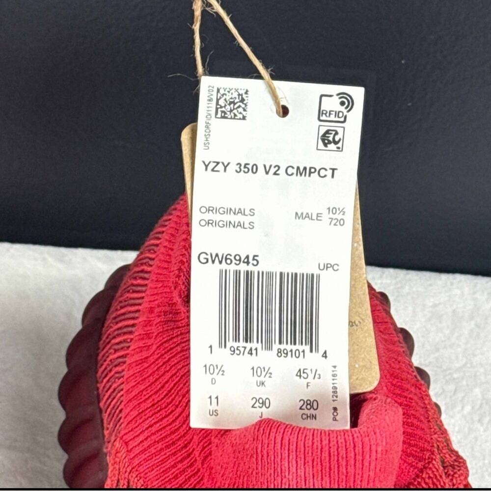 Yeezy Boost 350 V2 CMPCT ‘Slate Red’ | GW6945 | 11M | OG All - Picture 9 of 10
